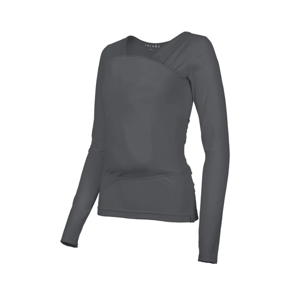 Lalabu Soothe Shirt Long Sleeve Gray Mom Baby Wearing L
